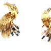 Boucles d'oreilles vintage or diamants saphirs