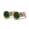 Boucles d'oreilles vintage émeraudes & diamants