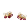 Boucles d’oreilles vintage en or, diamants et grenats