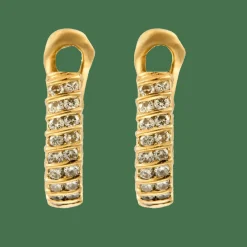 BOUCLES D'OREILLES VINTAGE OR & DIAMANTS.