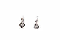 Boucles d'oreilles vintage or blanc diamants