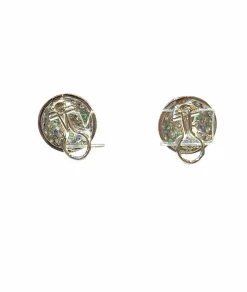 Boucles d’oreilles vintage diamants , saphir , émeraudes