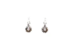Boucles d'oreilles vintage or blanc diamants