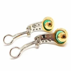 Boucles d'oreilles vintage émeraudes & diamants