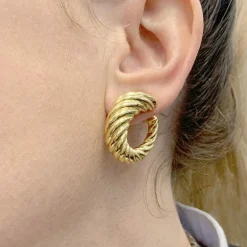 Boucles d'oreilles vintage, or jaune.