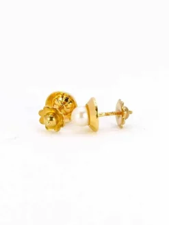 Boucles d’oreilles vintage or jaune perles