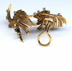 Boucles d'oreilles vintage or diamants saphirs