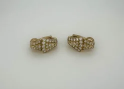 Boucles d'oreillesor jaune signées Wolfers