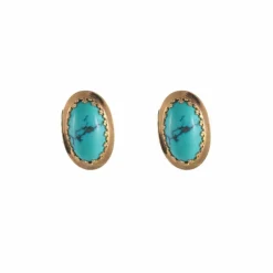 Boucles d'oreillles Turquoises ovales