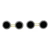 Boutons de manchette 1910 en or, argent, onyx et diamants.