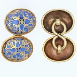Boutons de manchette anciens or et émail