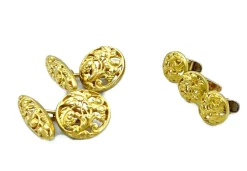Boutons de manchette Art Nouveau or jaune