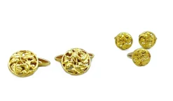 Boutons de manchette Art Nouveau or jaune
