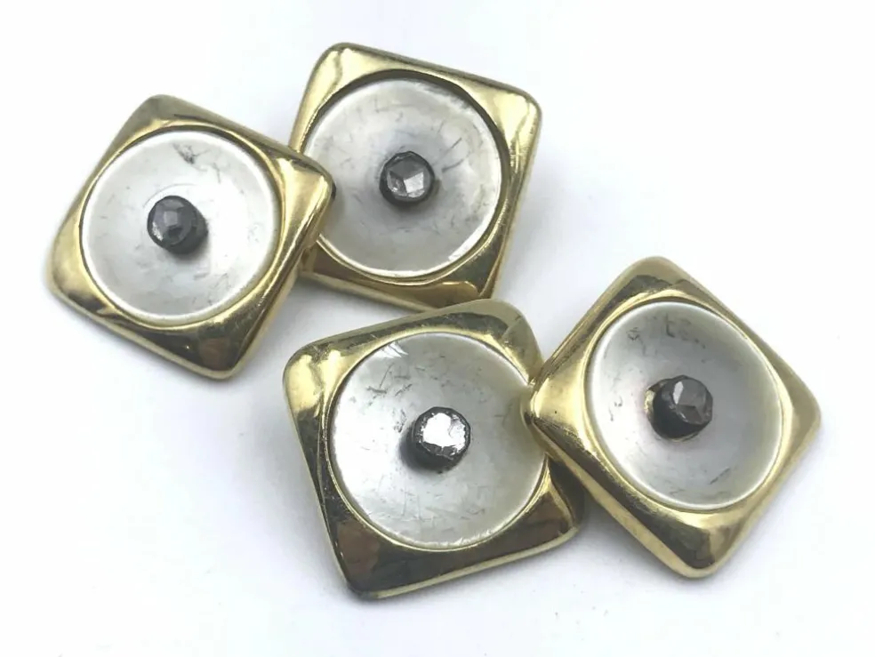 Boutons de manchette diamants en nacre