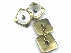 Boutons de manchette diamants en nacre
