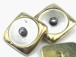 Boutons de manchette diamants en nacre