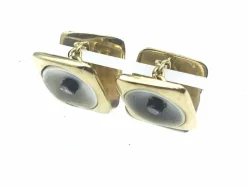 Boutons de manchette diamants en nacre