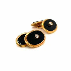Boutons de manchette Leo Pizzo Onyx Diamants