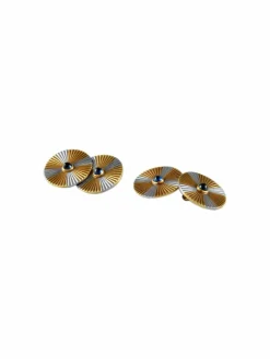 BOUTONS DE MANCHETTE OR & SAPHIR