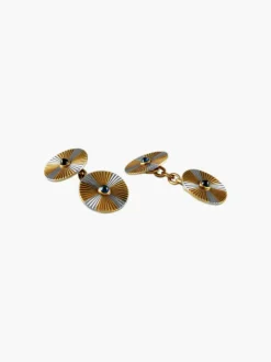 BOUTONS DE MANCHETTE OR & SAPHIR