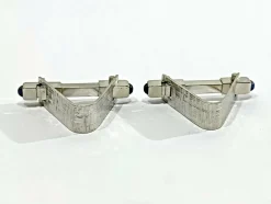 Boutons De Manchette Or Blanc Saphirs