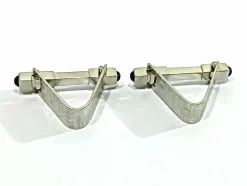 Boutons De Manchette Or Blanc Saphirs