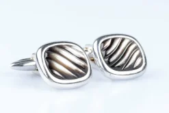 Boutons de manchette or blanc nacre