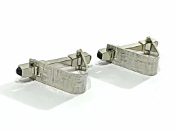 Boutons De Manchette Or Blanc Saphirs