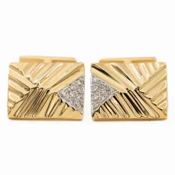 Boutons de manchette Or jaune Diamant