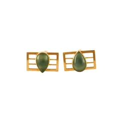 Boutons de Manchette Or Jaune Pierre Fine