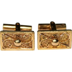 Boutons de manchette or jaune ajourés