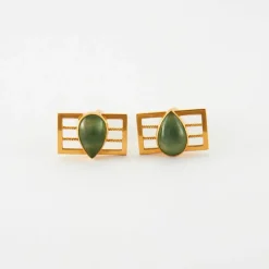 Boutons de Manchette Or Jaune Pierre Fine