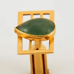 Boutons de Manchette Or Jaune Pierre Fine