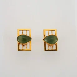 Boutons de Manchette Or Jaune Pierre Fine