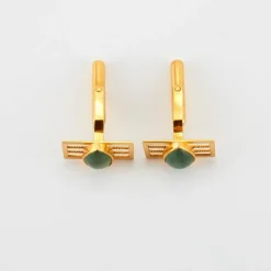 Boutons de Manchette Or Jaune Pierre Fine