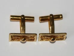 Boutons de manchette or jaune ajourés
