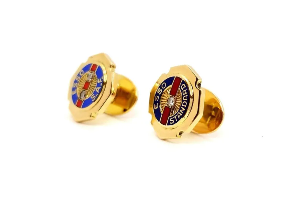 Boutons de manchette Or jaune Diamant