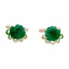 Boutons de manchette or rose, jade.