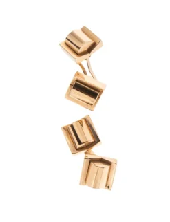 Boutons de Manchette "Tank" Or Jaune des années 1940-1950