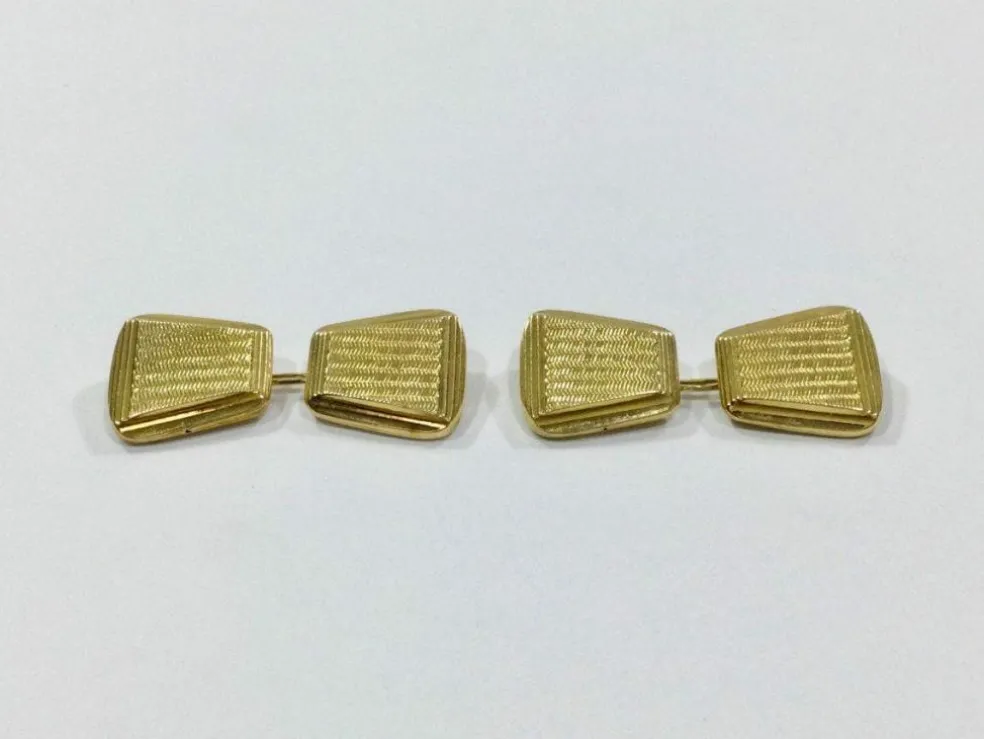 Boutons De Manchette trapèzes Or Jaune