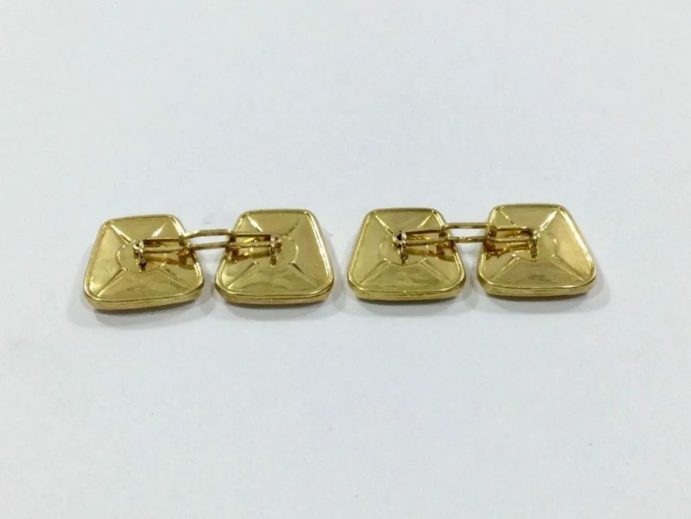 Boutons De Manchette trapèzes Or Jaune