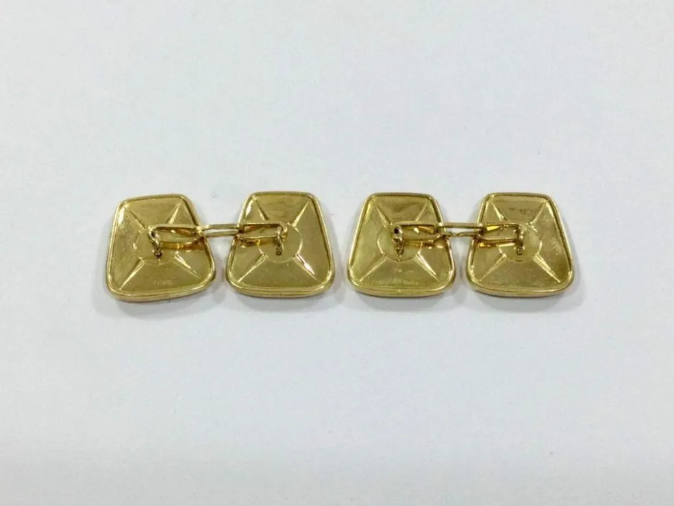 Boutons De Manchette trapèzes Or Jaune