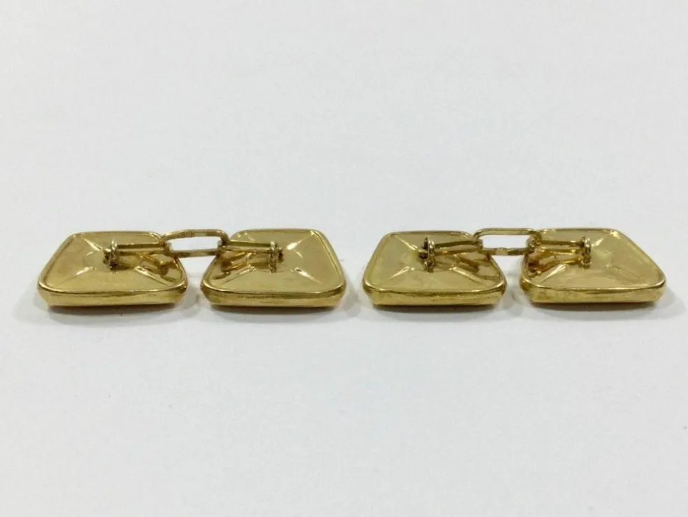 Boutons De Manchette trapèzes Or Jaune