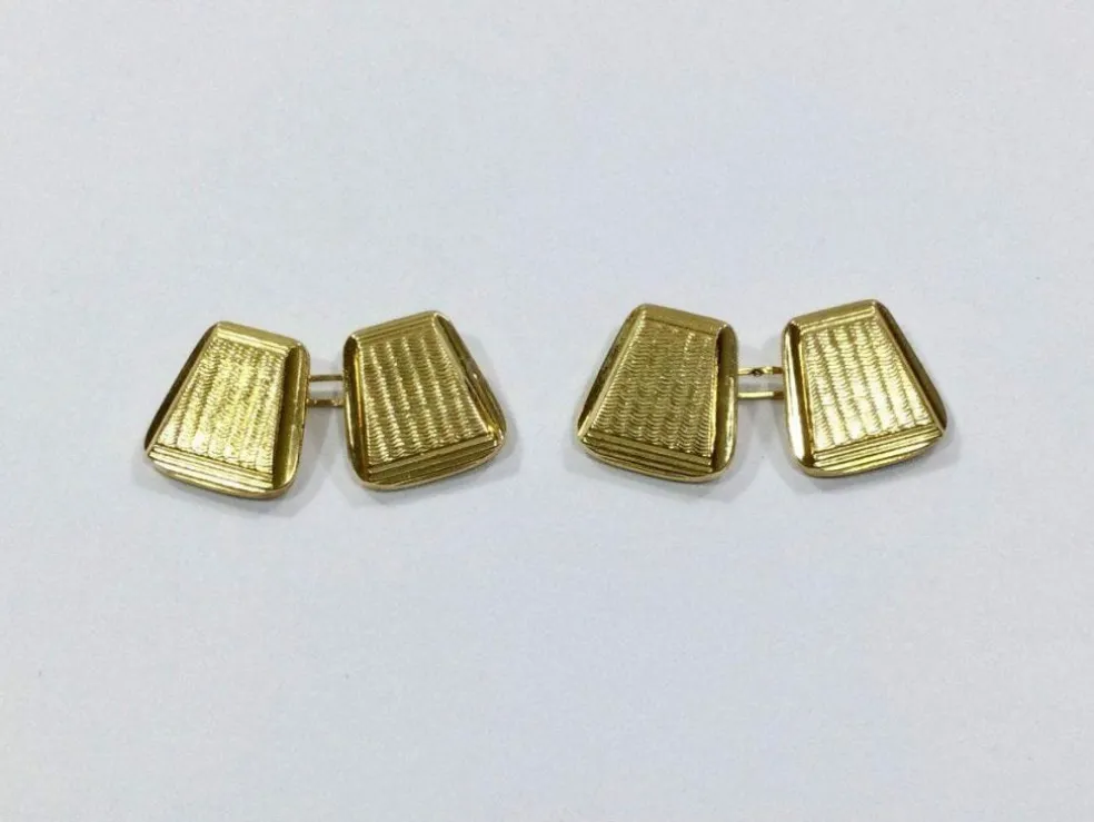 Boutons De Manchette trapèzes Or Jaune