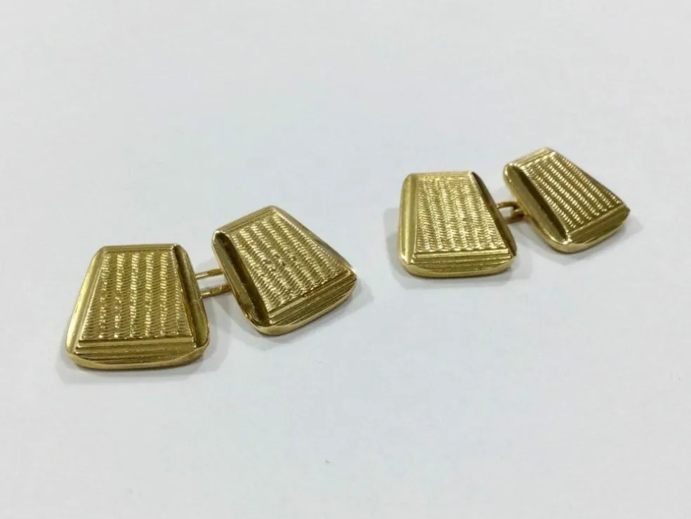 Boutons De Manchette trapèzes Or Jaune