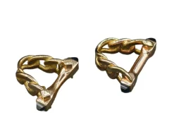 Boutons de Manchettes 2 Ors Saphirs