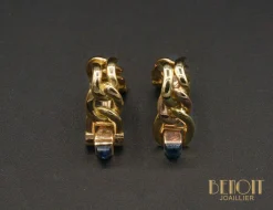 Boutons de Manchettes 2 Ors Saphirs