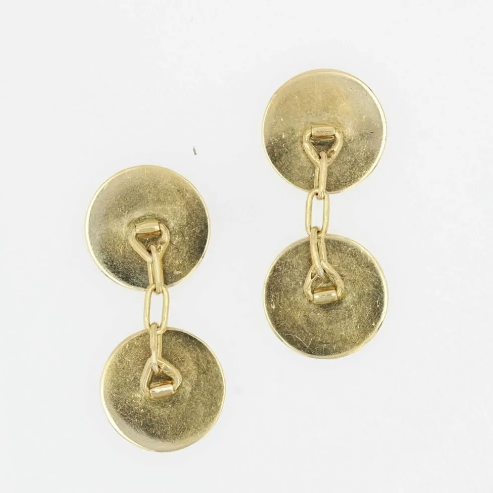 Boutons de manchettes anciens en or et email
