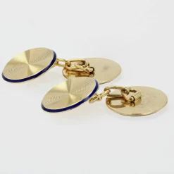 Boutons de manchettes anciens en or et email