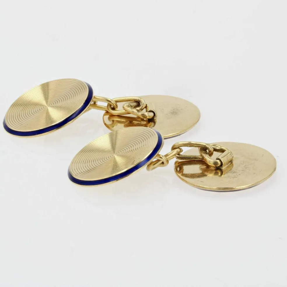 Boutons de manchettes anciens en or et email
